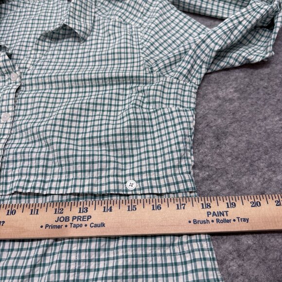 Toad & Co Marvista Tunic Shirt Womens Medium Green Plaid Long Sleeve Lightweight - Picture 14 of 15